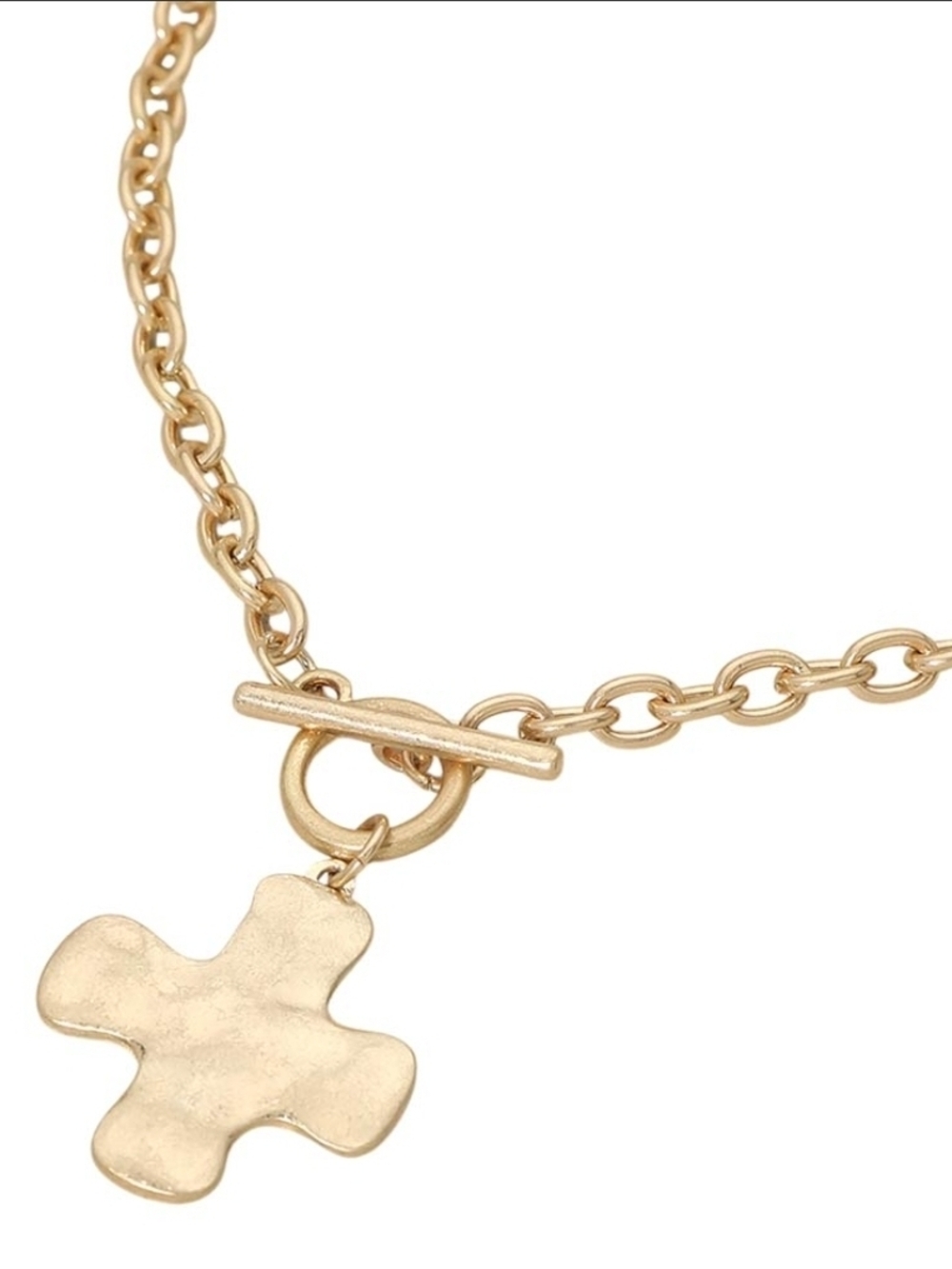 Gold Pendant Toggle Chain Necklace - Unbranded